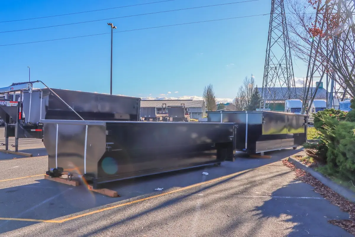 Roll-off dumpster ready for waste disposal at job site for 15 Yard Dumpster Rental in Montecito